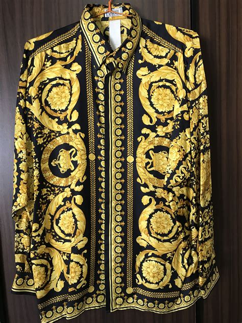 vintage versace silk shirt|versace silk shirts for cheap.